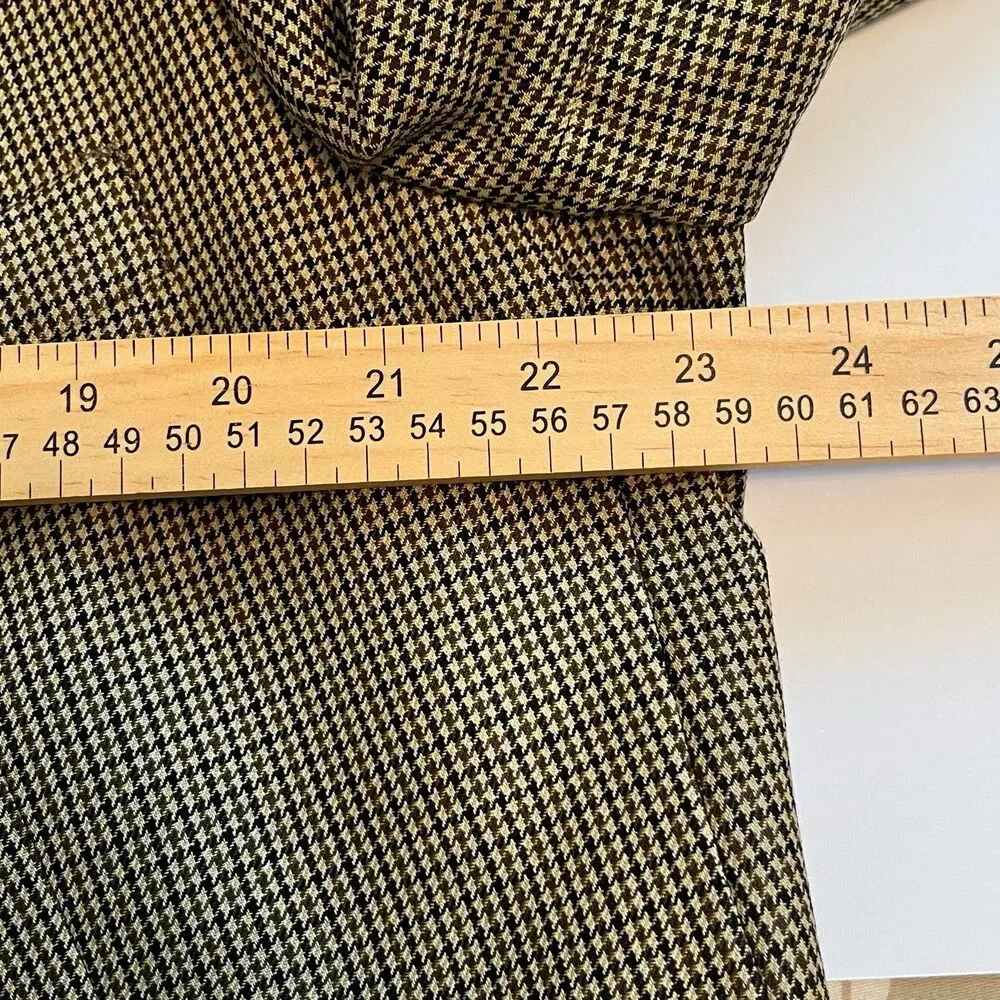 Brooks Brothers Wool Brown/Beige Houndstooth Blazer Sport Coat Jacket Size 46R